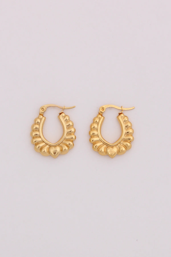 Adorable Chunky Hoops With Heart For Women (ESHP024)