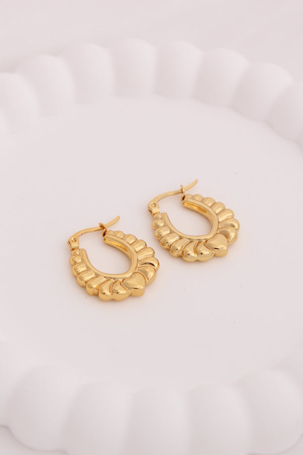 Adorable Chunky Hoops With Heart For Women (ESHP024)