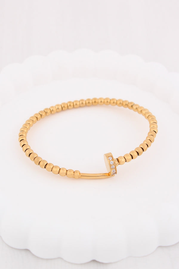 Anti Tarnish Bangle Composed With Balls (BA001)