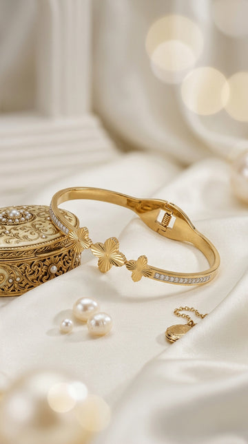 Anti Tarnish Bangle With Center Design (BA027)