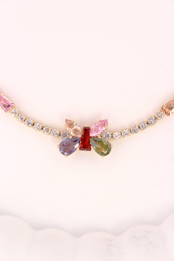 Anti Tarnish Bracelet With Multi Colour Butterfly (BR003)