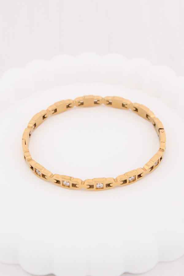 Bangle In Gold Polish In Stainless Steel (BA006)