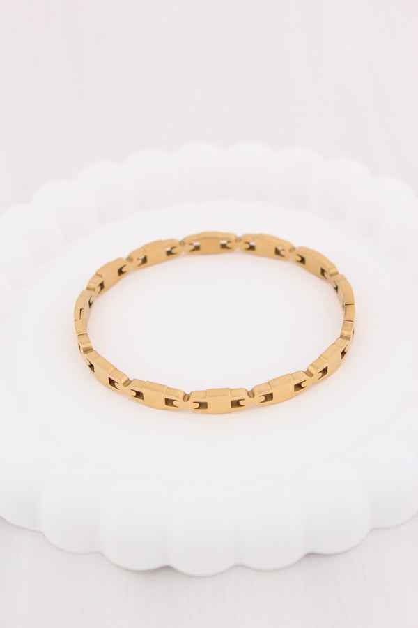 Bangle In Gold Polish In Stainless Steel (BA006)