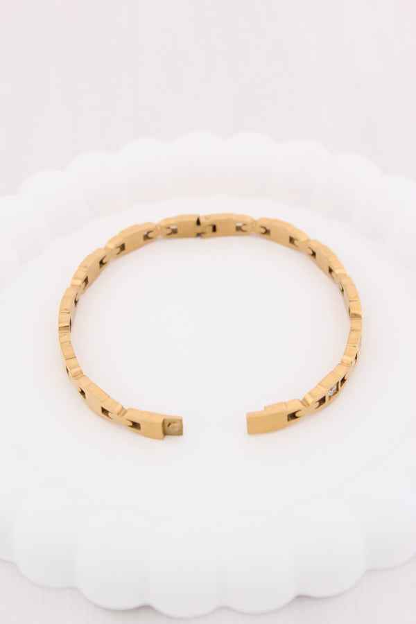 Bangle In Gold Polish In Stainless Steel (BA006)