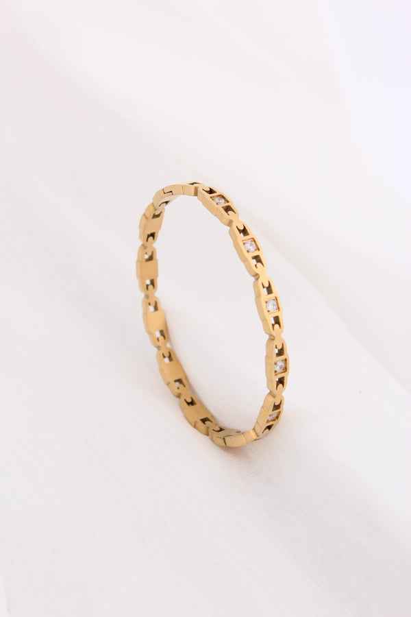 Bangle In Gold Polish In Stainless Steel (BA006)