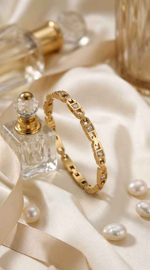 Bangle In Gold Polish In Stainless Steel (BA006)