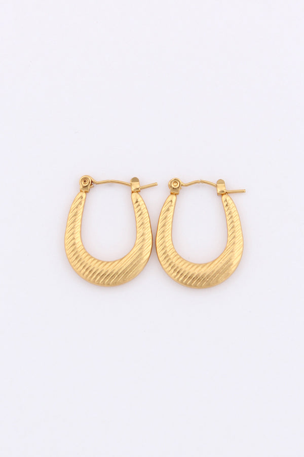 Beautiful Textured Hoop Earrings In Anti Tarnish For Women (ESHP001)