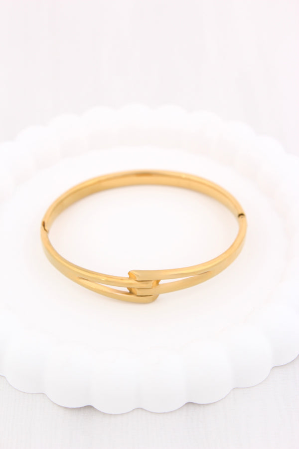 Braided Anti Tarnish Gold Bangle (BA014)