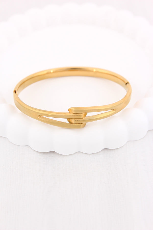 Braided Anti Tarnish Gold Bangle (BA014)