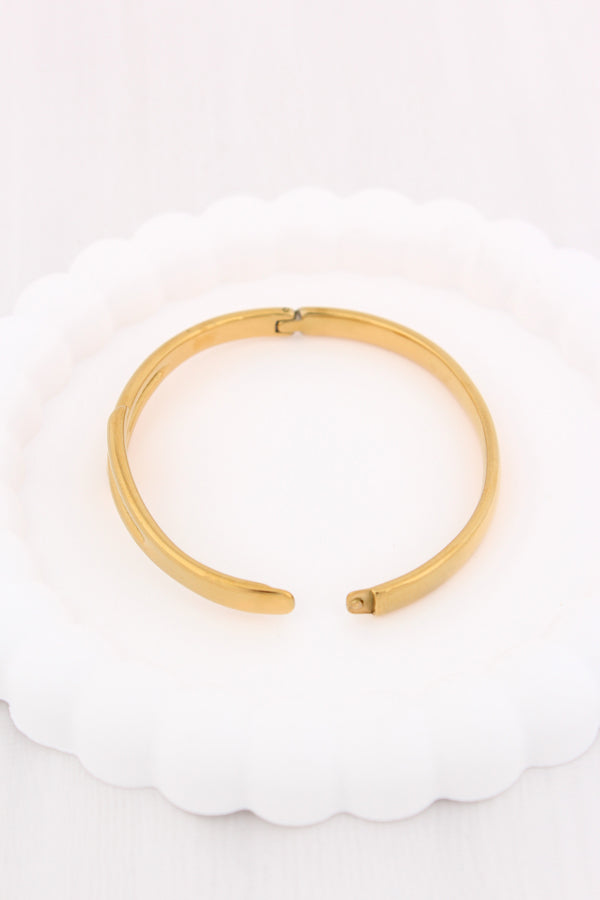 Braided Anti Tarnish Gold Bangle (BA014)