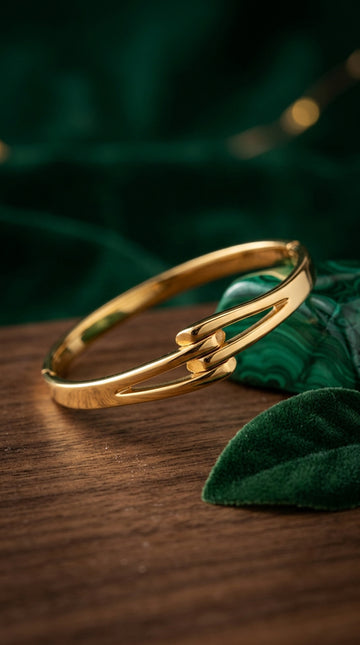 Braided Anti Tarnish Gold Bangle (BA014)