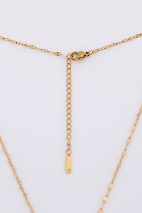 Butterfly With Stones In Gold Polish Necklace (P039)
