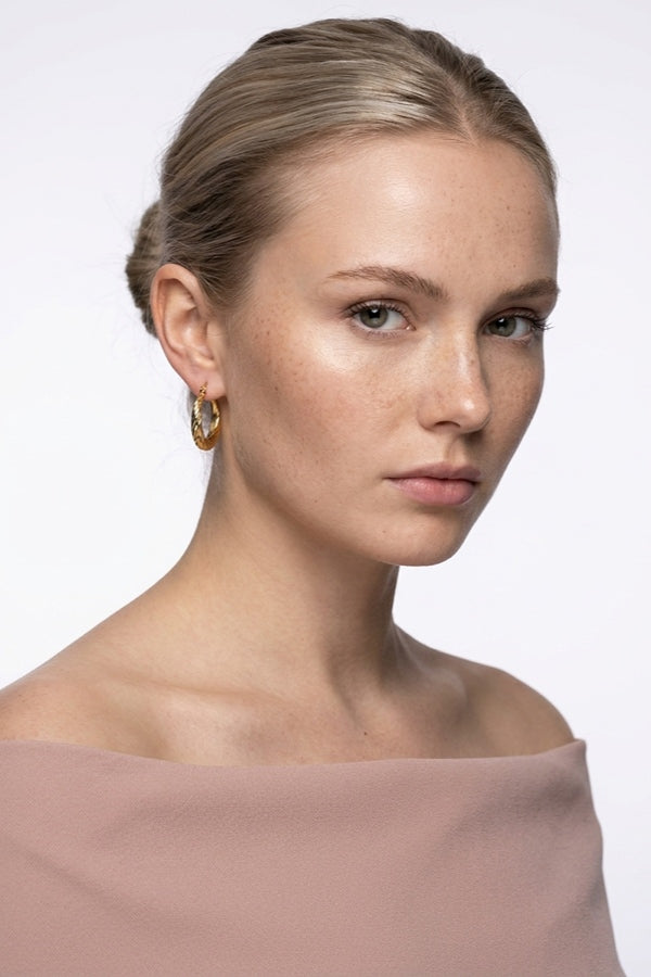 Classy Classic Textured Hoops For Women