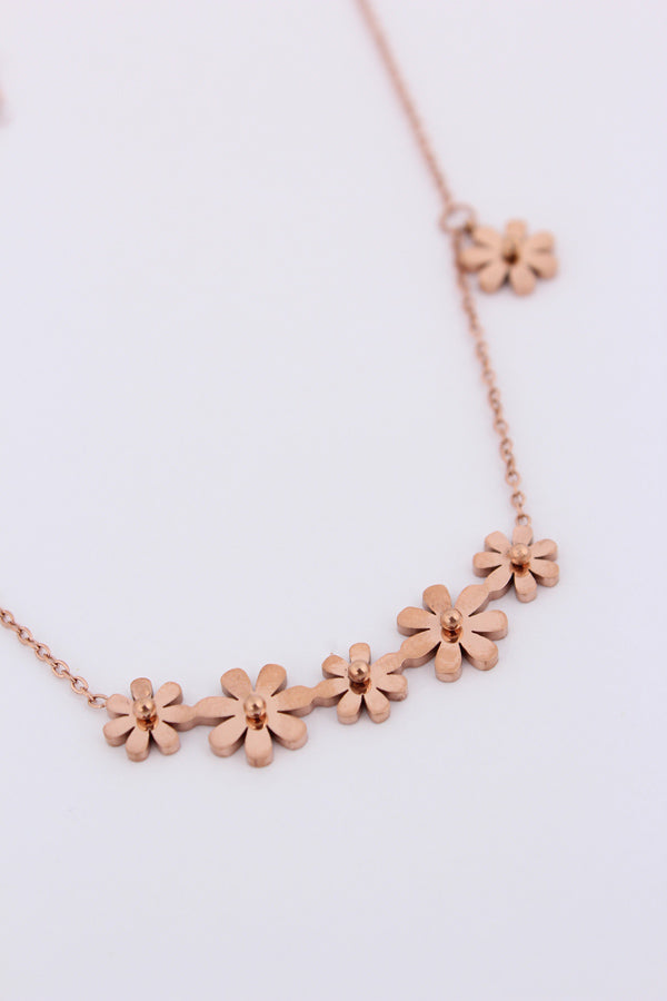 Copper Polish Pendant Composed With Flowers (P-002)
