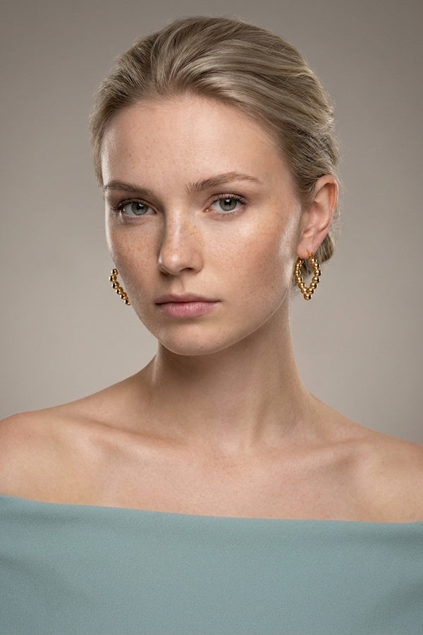 Delightful Hoops In Heart Shape And Bubbles For Women
