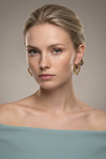 Delightful Hoops In Heart Shape And Bubbles For Women