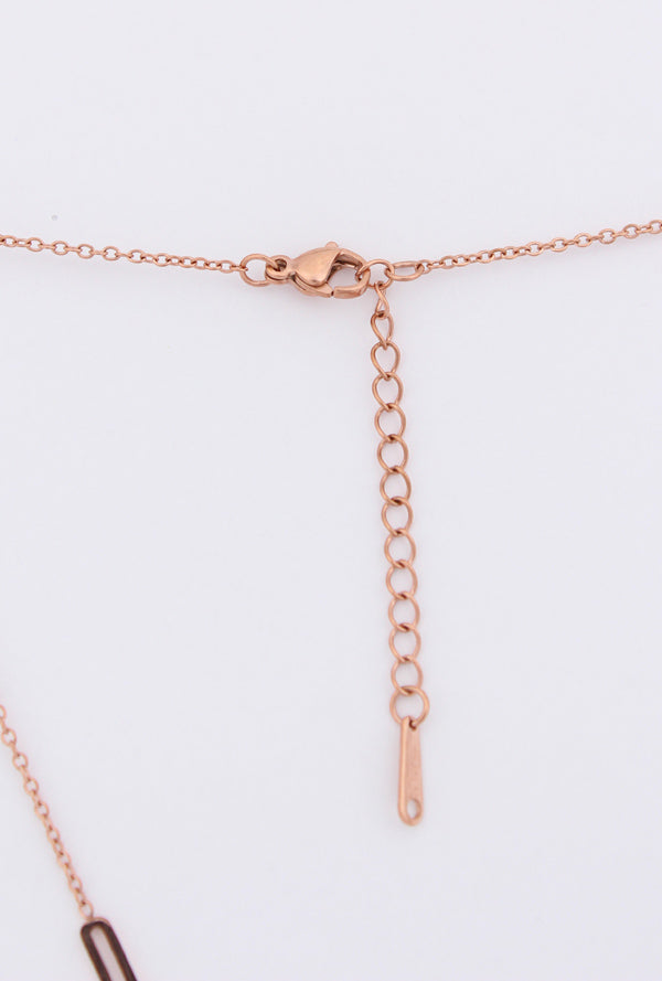 Double Black Hearts Pendant Necklace (P-009)