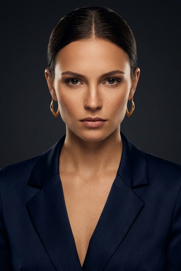 Elegant Oval Texture Hoops For Women