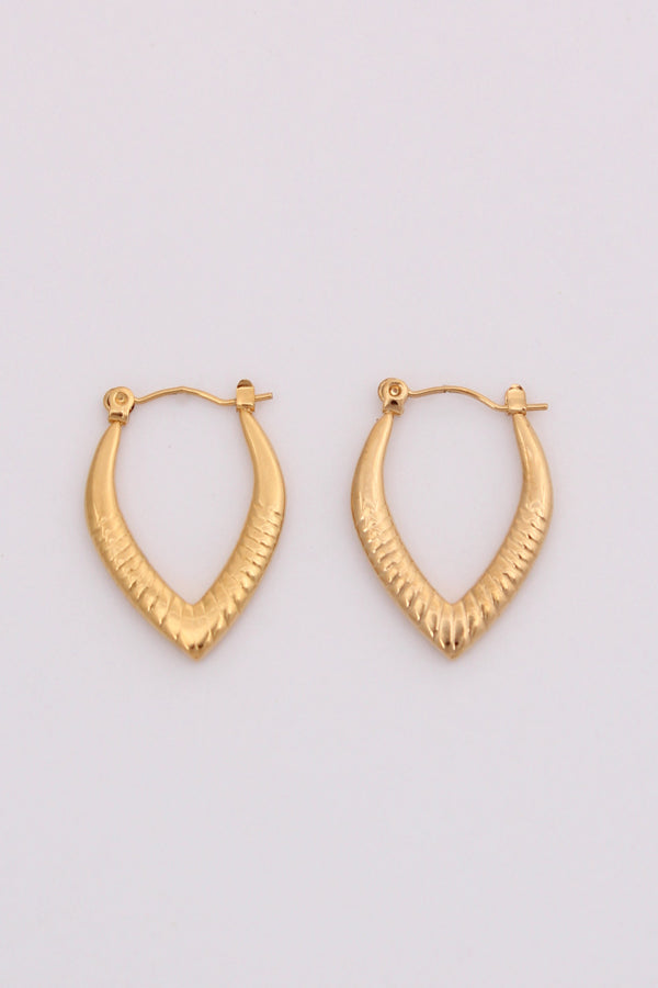Elegant Oval Texture Hoops For Women (ESHP015)