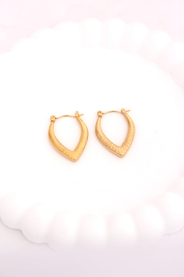 Elegant Oval Texture Hoops For Women (ESHP015)