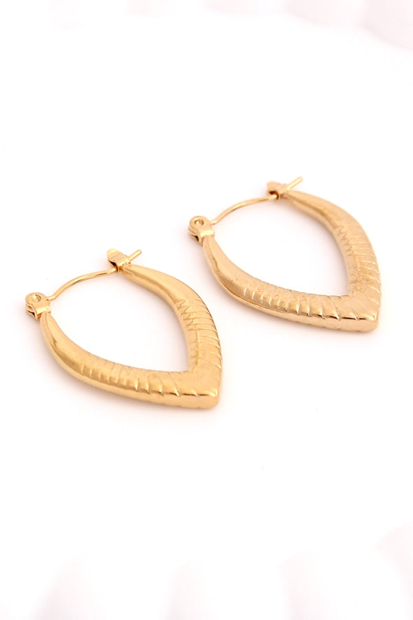 Elegant Oval Texture Hoops For Women (ESHP015)