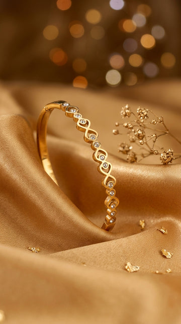 Eternal Design With Small Stones In Gold Anti Tarnish (BA022)