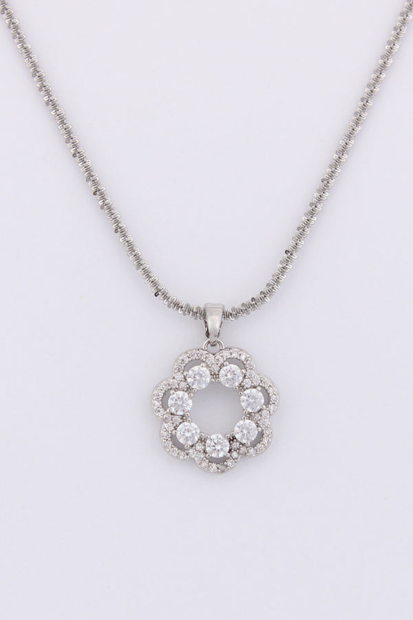 Eternal Pendant With Stone In Silver Polish (P036)