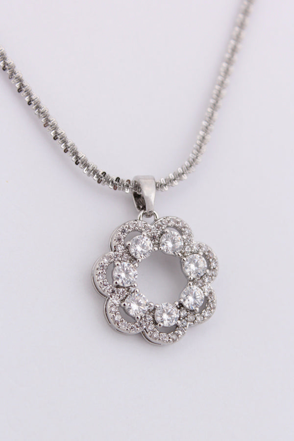 Eternal Pendant With Stone In Silver Polish (P036)