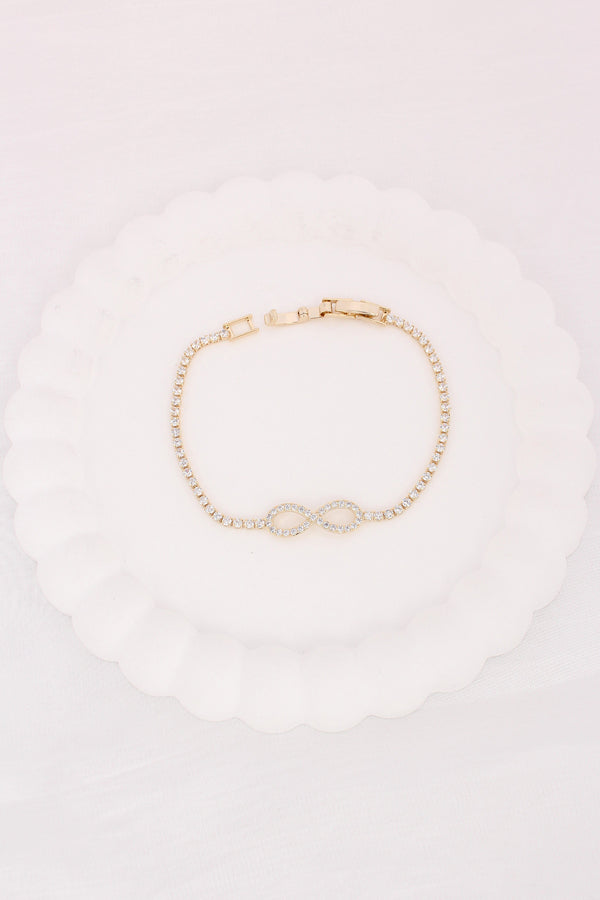 Eternal Shine Bracelet In Gold Polish And Stones (BR022)