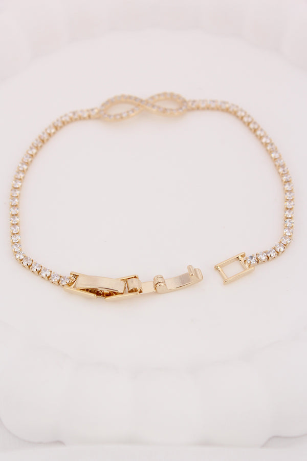 Eternal Shine Bracelet In Gold Polish And Stones (BR022)