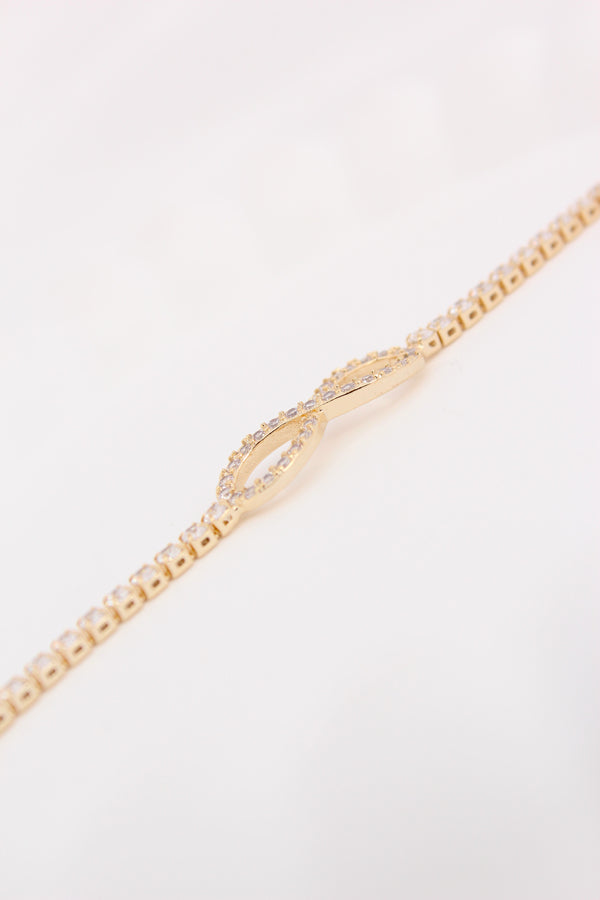 Eternal Shine Bracelet In Gold Polish And Stones (BR022)