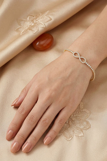 Eternal Shine Bracelet In Gold Polish And Stones (BR022)