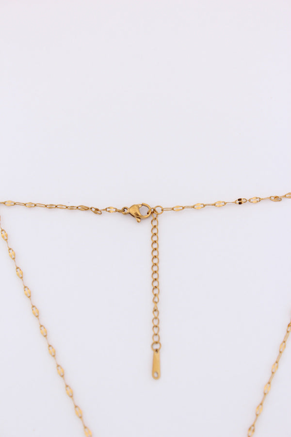 Evil Eye Pendant With White And Blue Stones In Gold Polish Necklace (ESP-030)