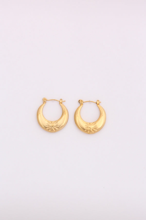 Floral Classic Hoops With Flower For Women (ESHP033)