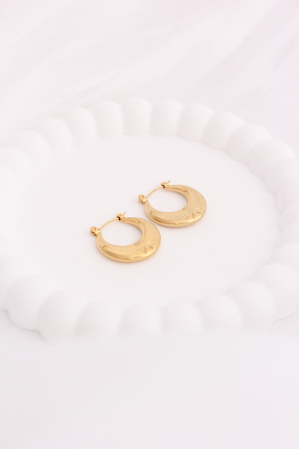 Floral Classic Hoops With Flower For Women (ESHP033)