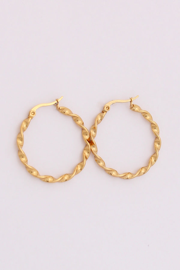 Glamorous Large Twisted Hoops For Women (ESHP026)