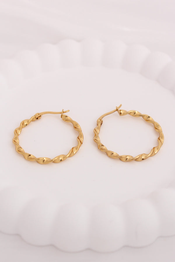 Glamorous Large Twisted Hoops For Women (ESHP026)