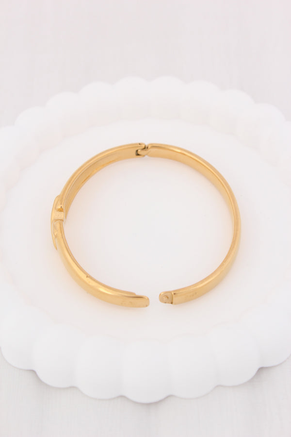 Gold Bangle With X Design In Anti Tarnish (BA030)