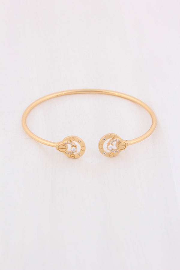 Gold Polish Anti Tarnish Slim Bangle (BA003-G)