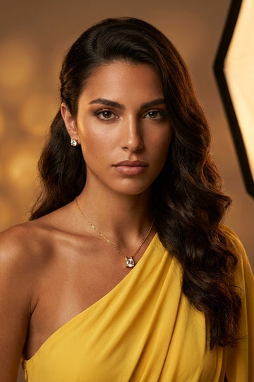 Gold Polish Necklace With Stone Pendant