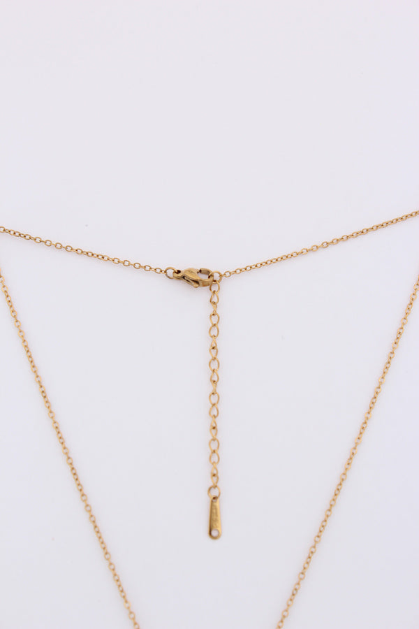 Golden Swan With Stones In Gold Polish Necklace (P019)
