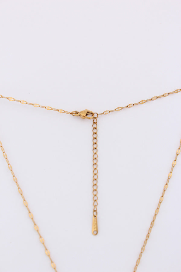 Pink Colour Flower Pendant With Gold Polish Necklace (P043-G)