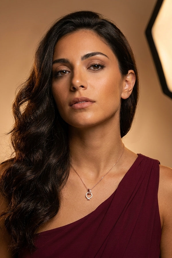 Heart Attached With Ring Rosegold Polish Pendant Necklace