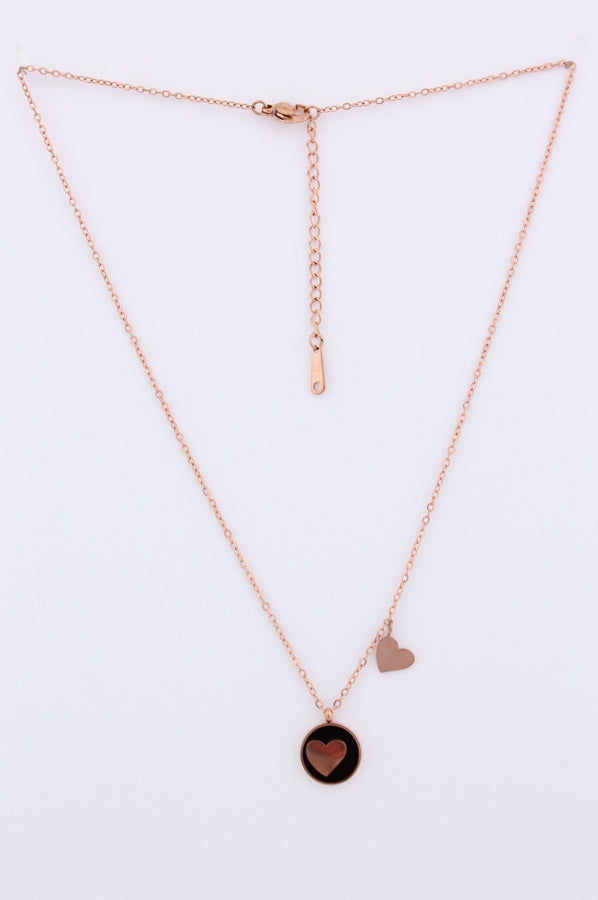 Heart Framed In Black Colour Pendant Necklace (P-003)