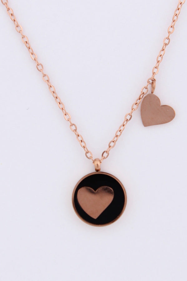 Heart Framed In Black Colour Pendant Necklace (P-003)
