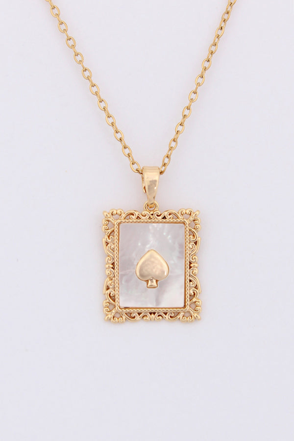 Heart In Frame Gold Polish Necklace Pendant (P-013)