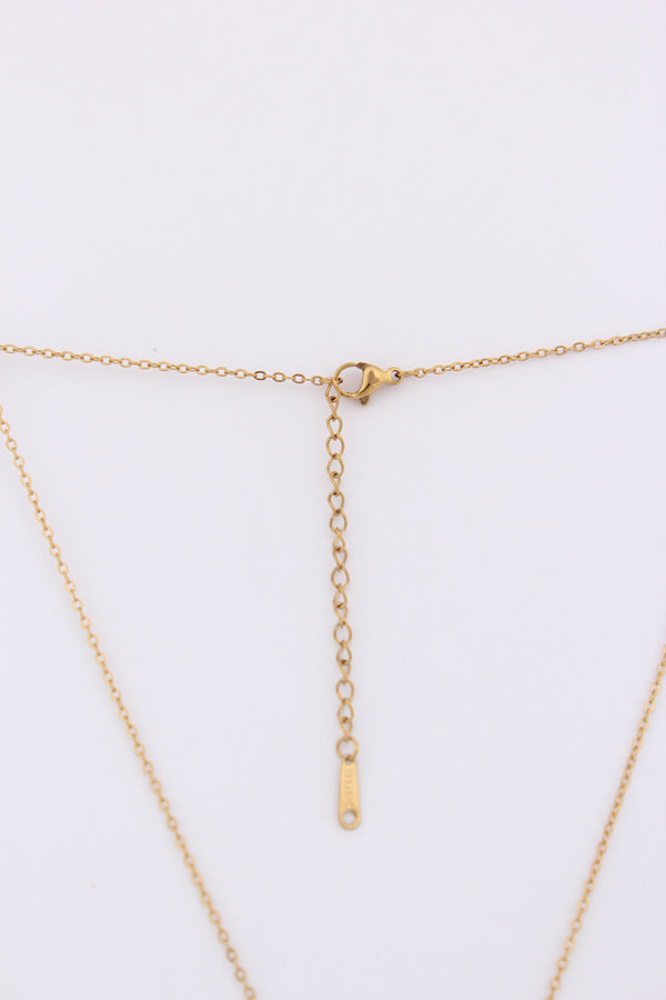 Heart In Frame Gold Polish Necklace Pendant (P-013)
