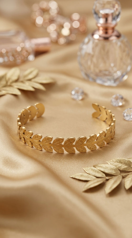 Leave Design Bangle In Stainless Steel (BA026)