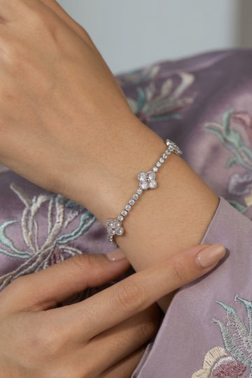 Narrow Bracelet With Four Leaf Clover (BR009)