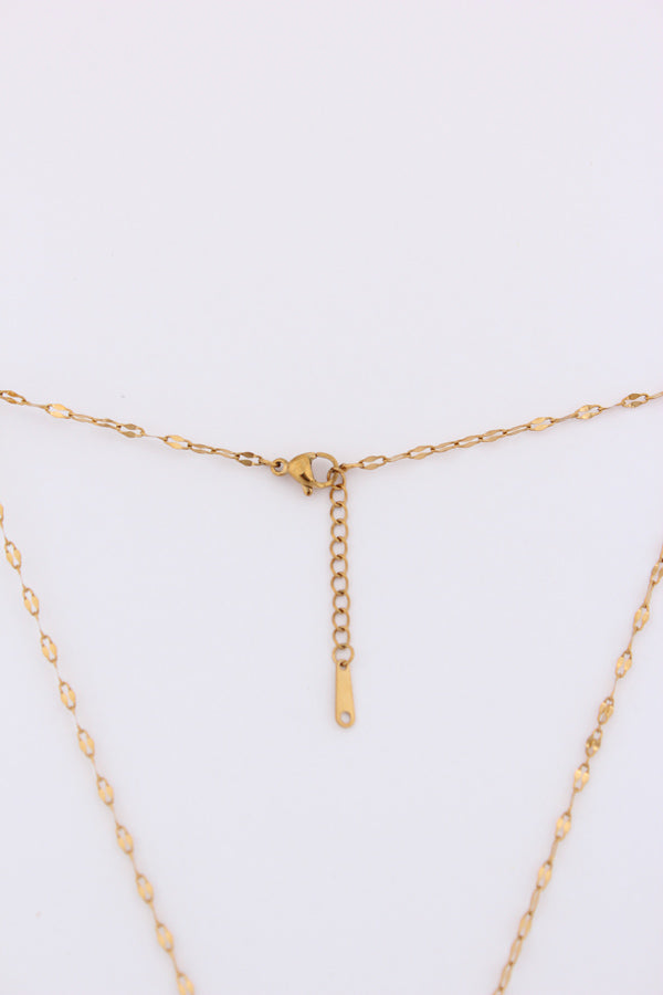 Necklace In Gold Polish With Flower And Small Stones (ESP-023)